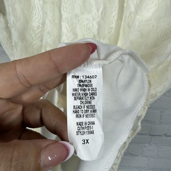 Lavish Tunic Lace Women Plus 3X Cream Romantic Femenine Crochet Cottage Blouse - Picture 5 of 11